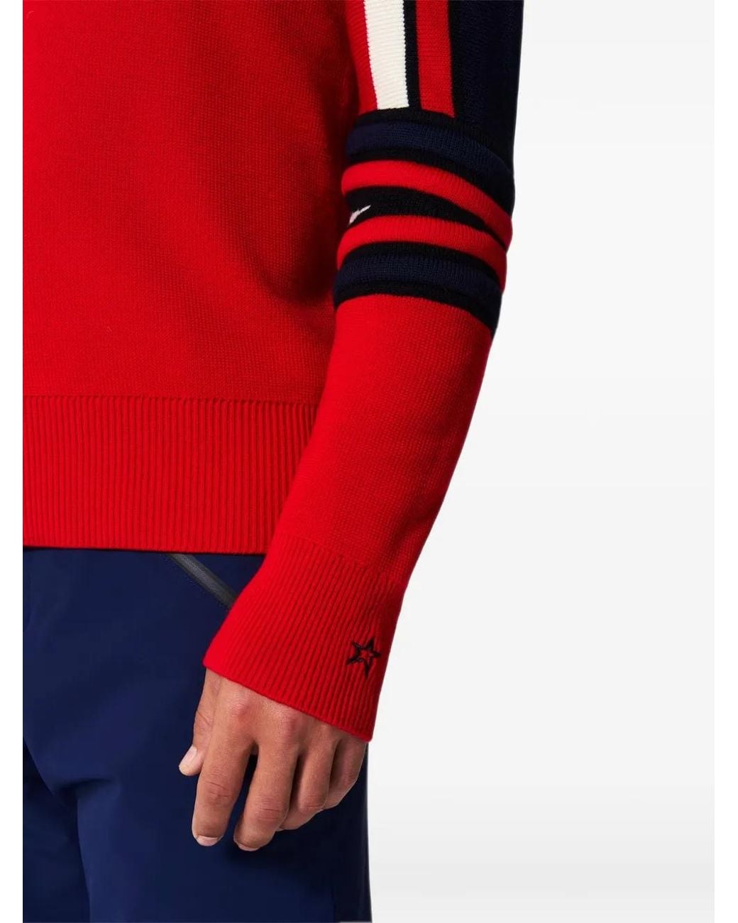 Perfect Moment Red Merino Wool Slalom Sweater for men