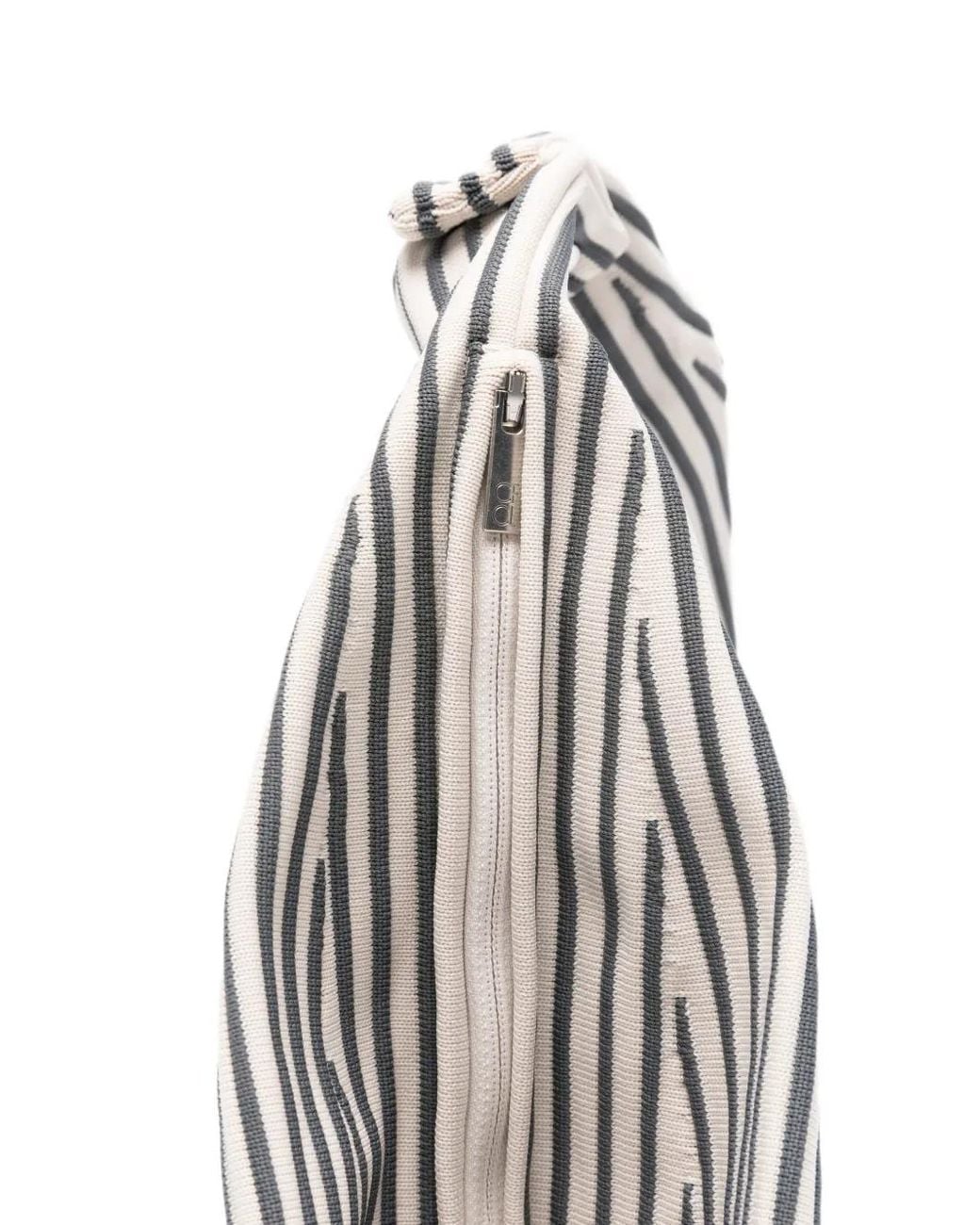 CFCL White Medium Dayfuku Pleated Striped Tote Bag