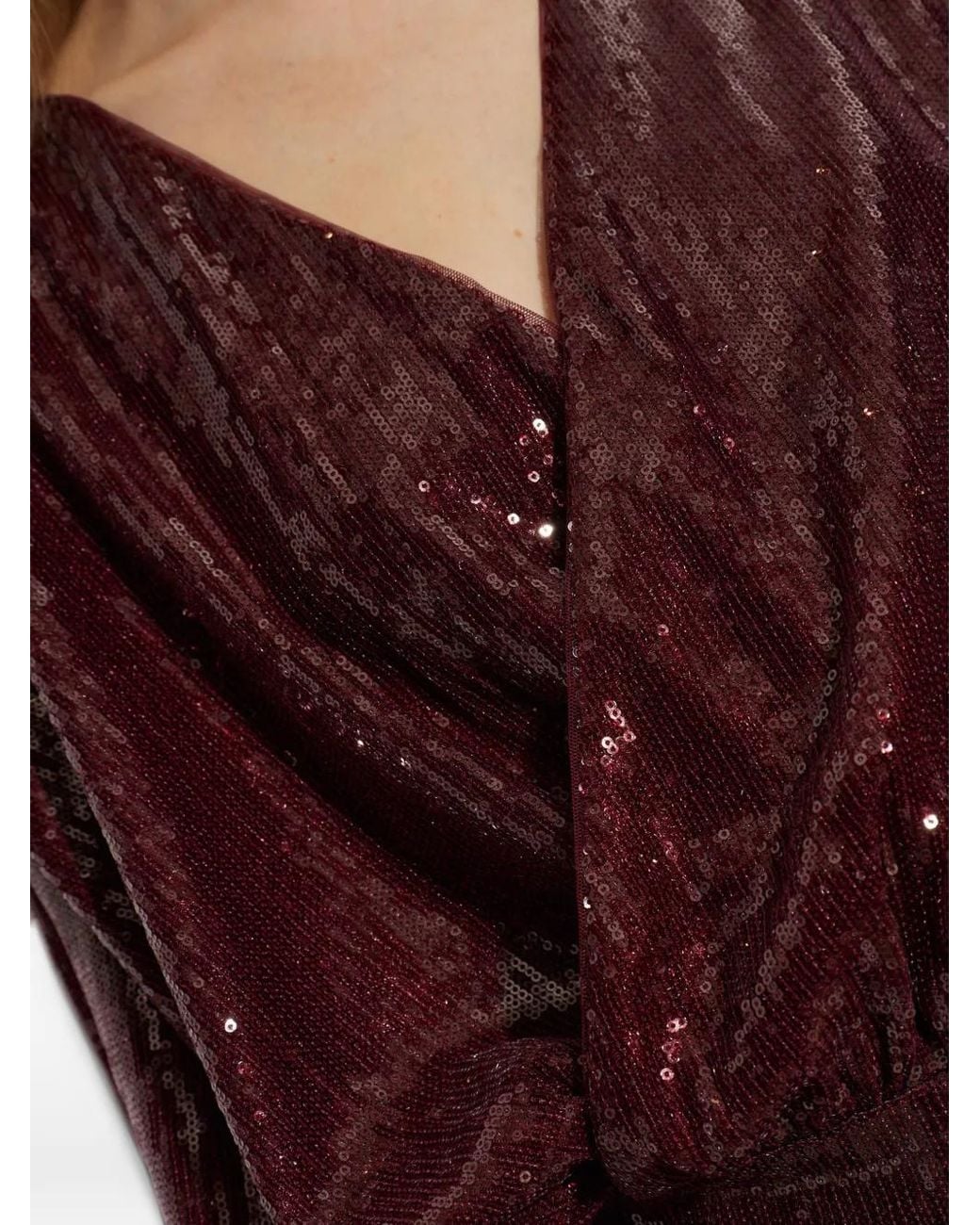 ROTATE BIRGER CHRISTENSEN Purple Sequin Top With A V-Neck
