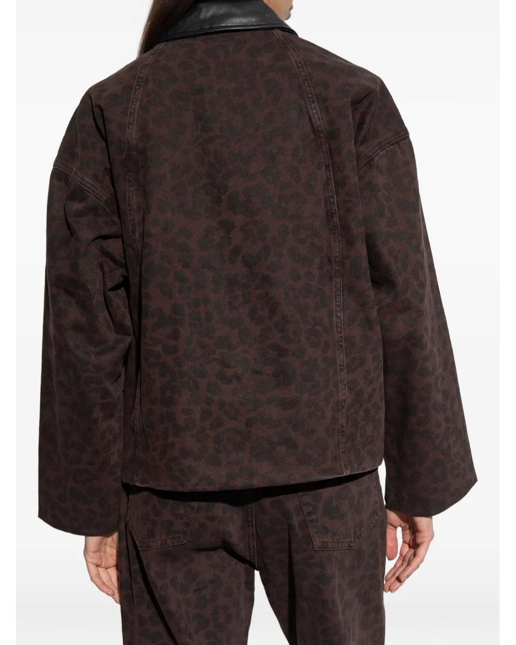 Rag & Bone Black Leopard-Print Collar Jacket