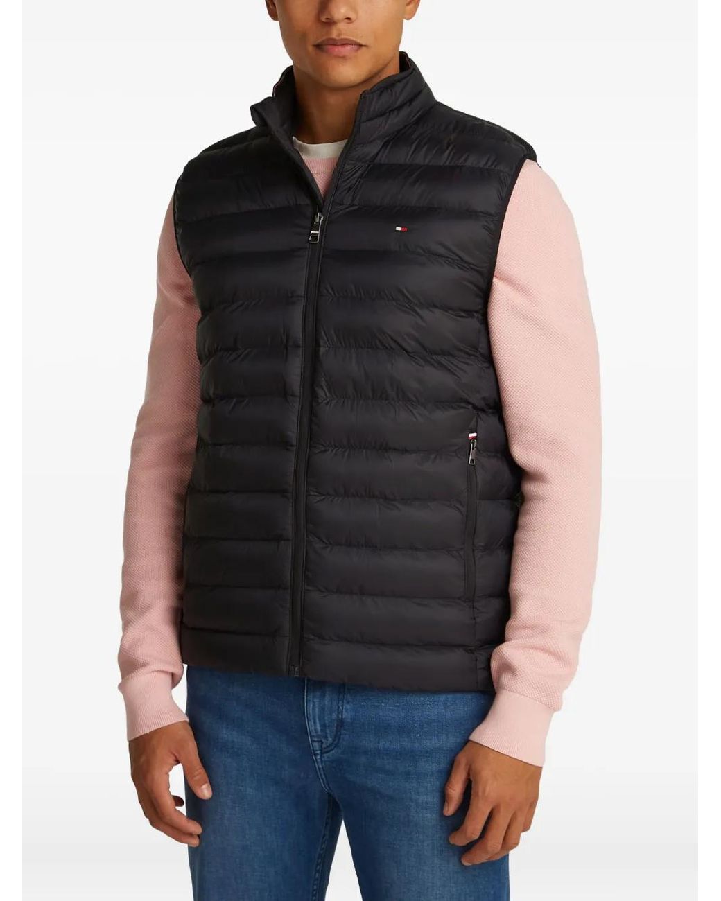 Tommy Hilfiger Black Zip-Up Padded Gilet for men