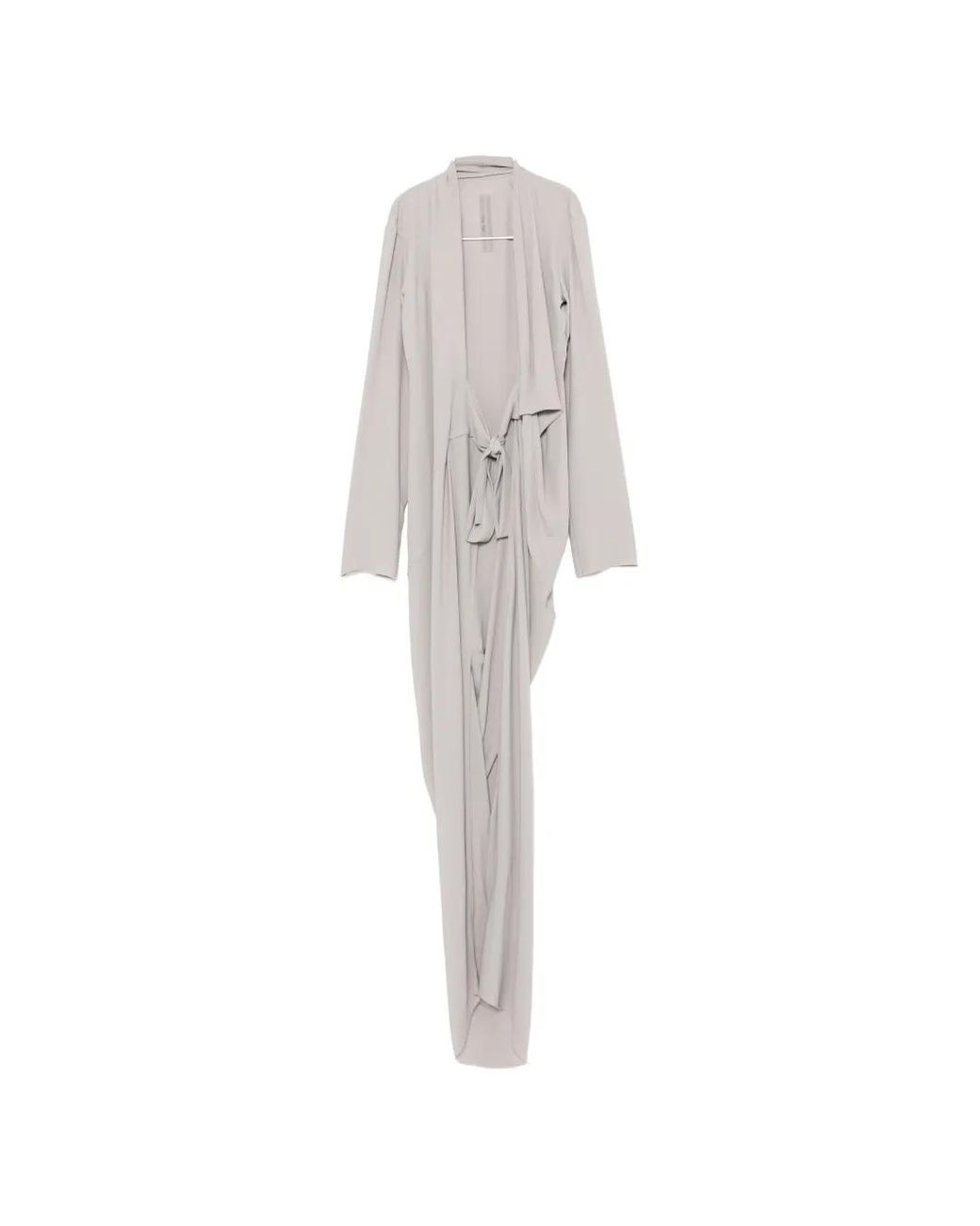 Rick Owens White Wrap Draped Maxi Dress