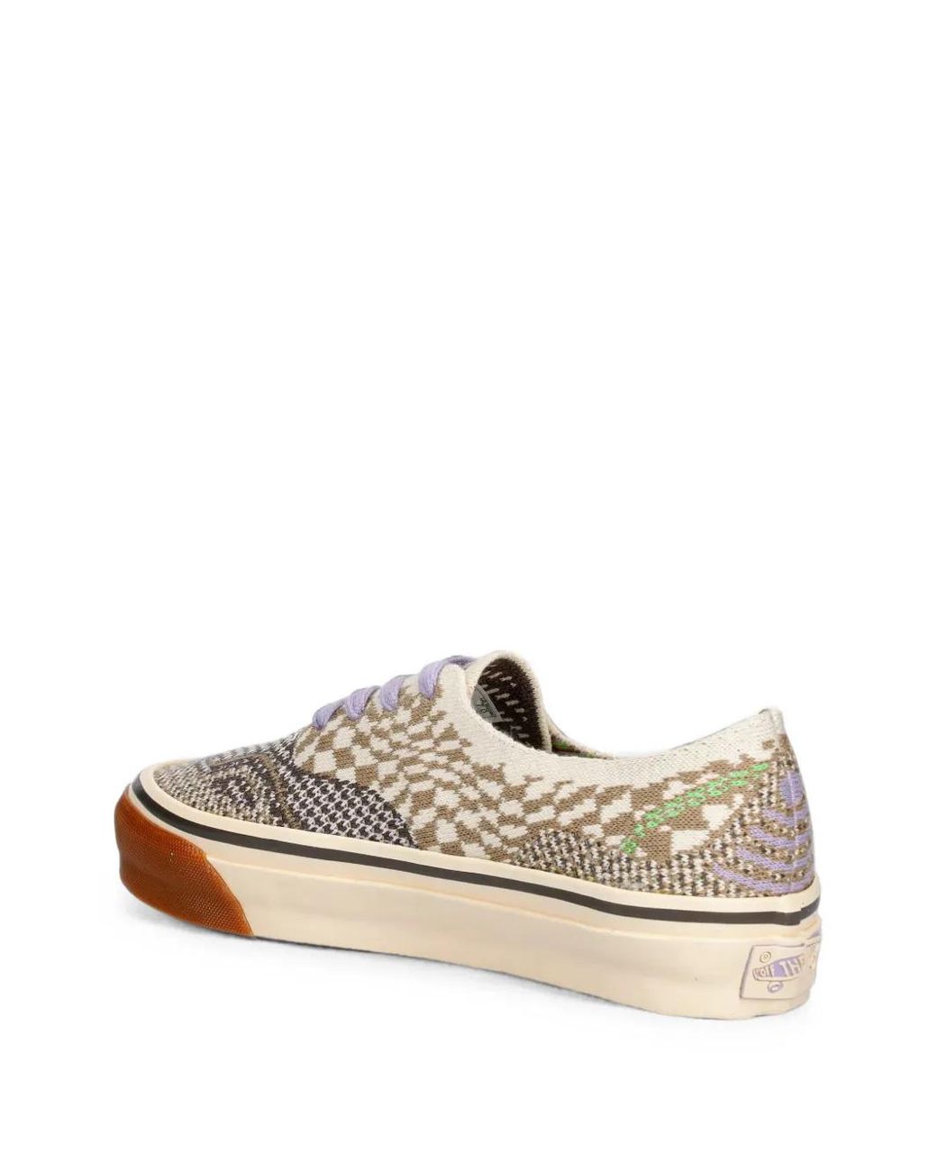 Vans White Checkerboard-Knit Low-Top Sneakers