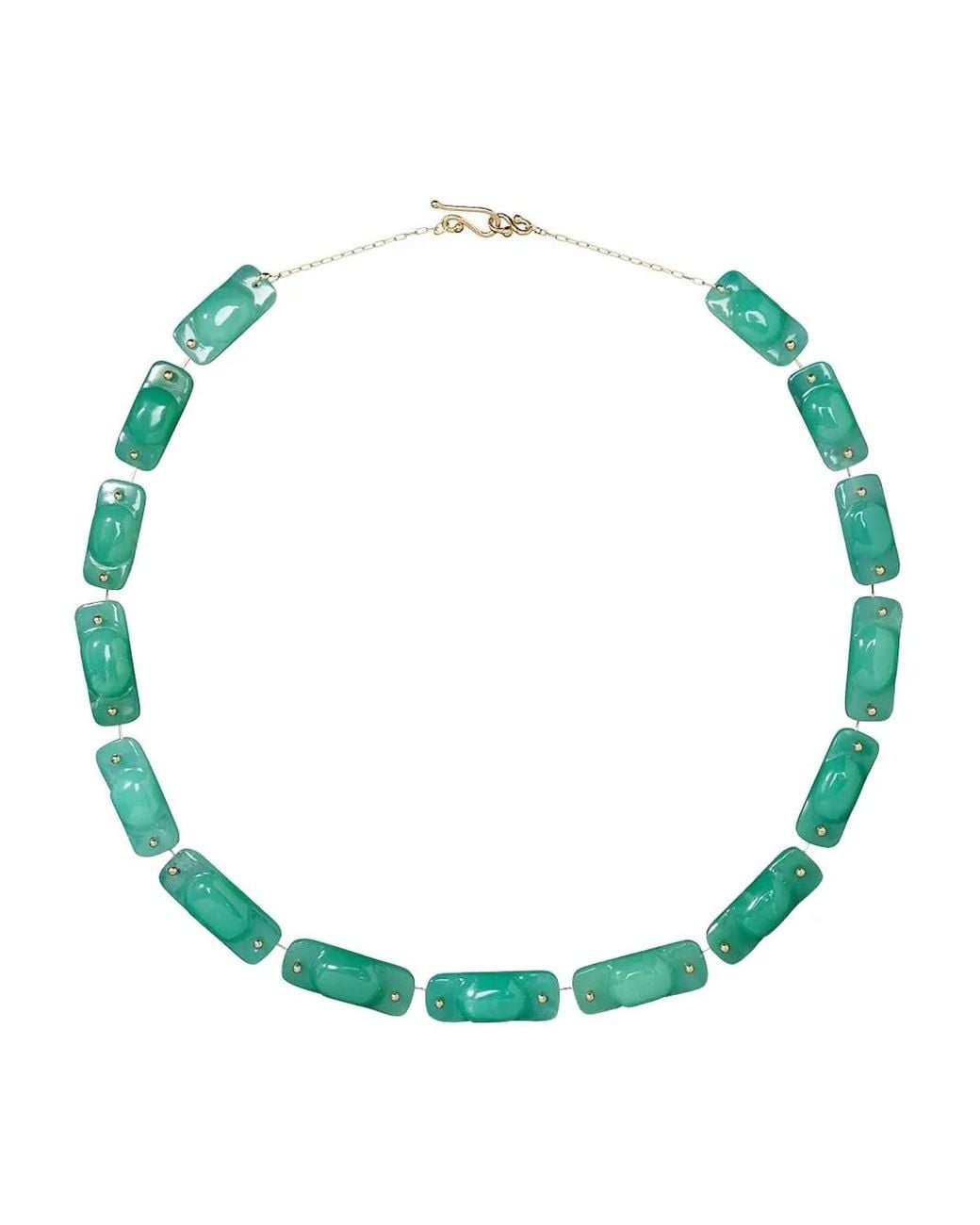 Ten Thousand Things Green 18K Tiles Chrysoprase Necklace