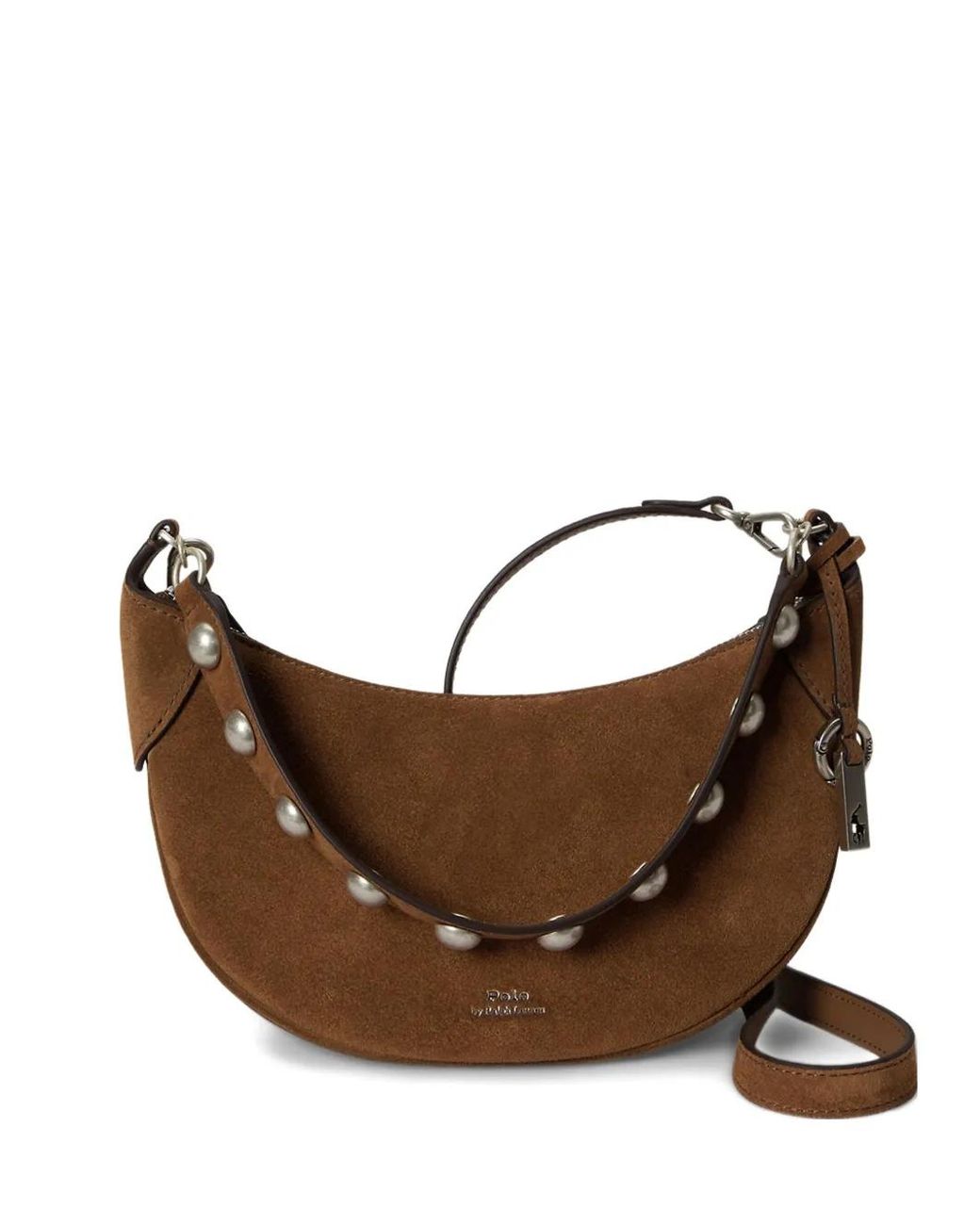 Polo Ralph Lauren Brown Polo Id Suede Shoulder Bag