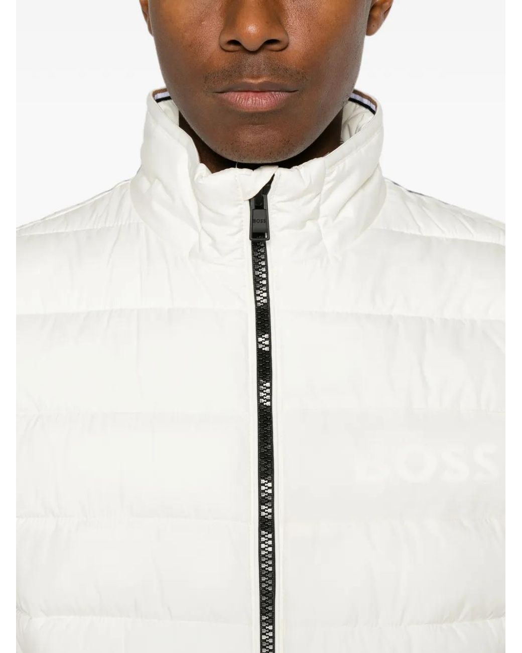 Boss White Doudoune Sans Manches for men