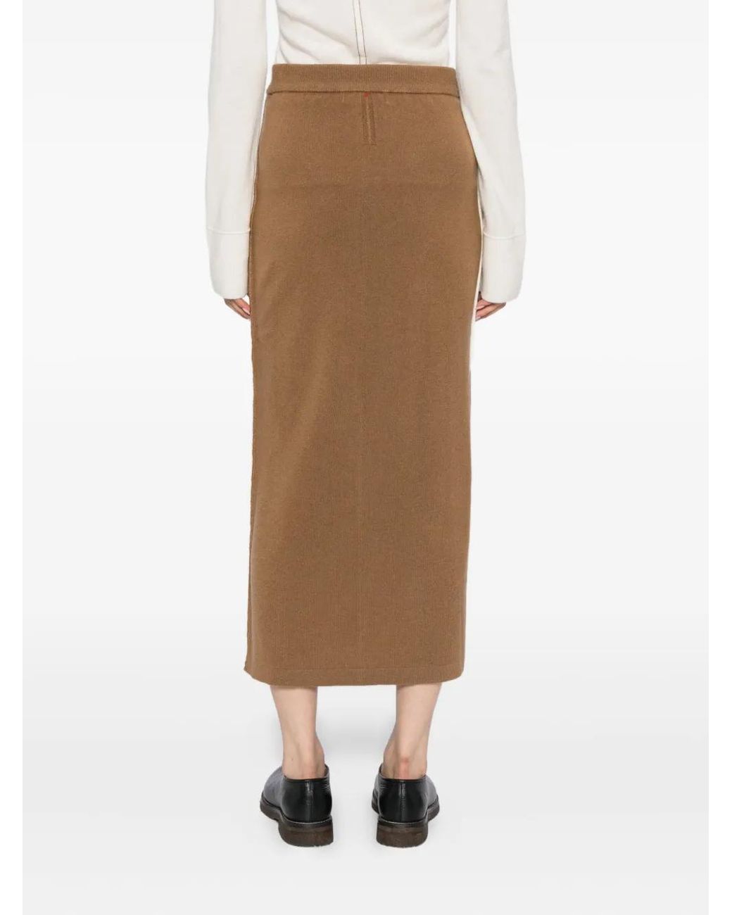 CUDDLEUP Gebreide Maxi-Rok in het Brown