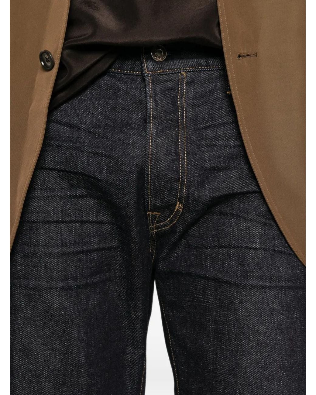 Tom Ford Blue Straight-Leg Whiskers-Effect Jeans for men