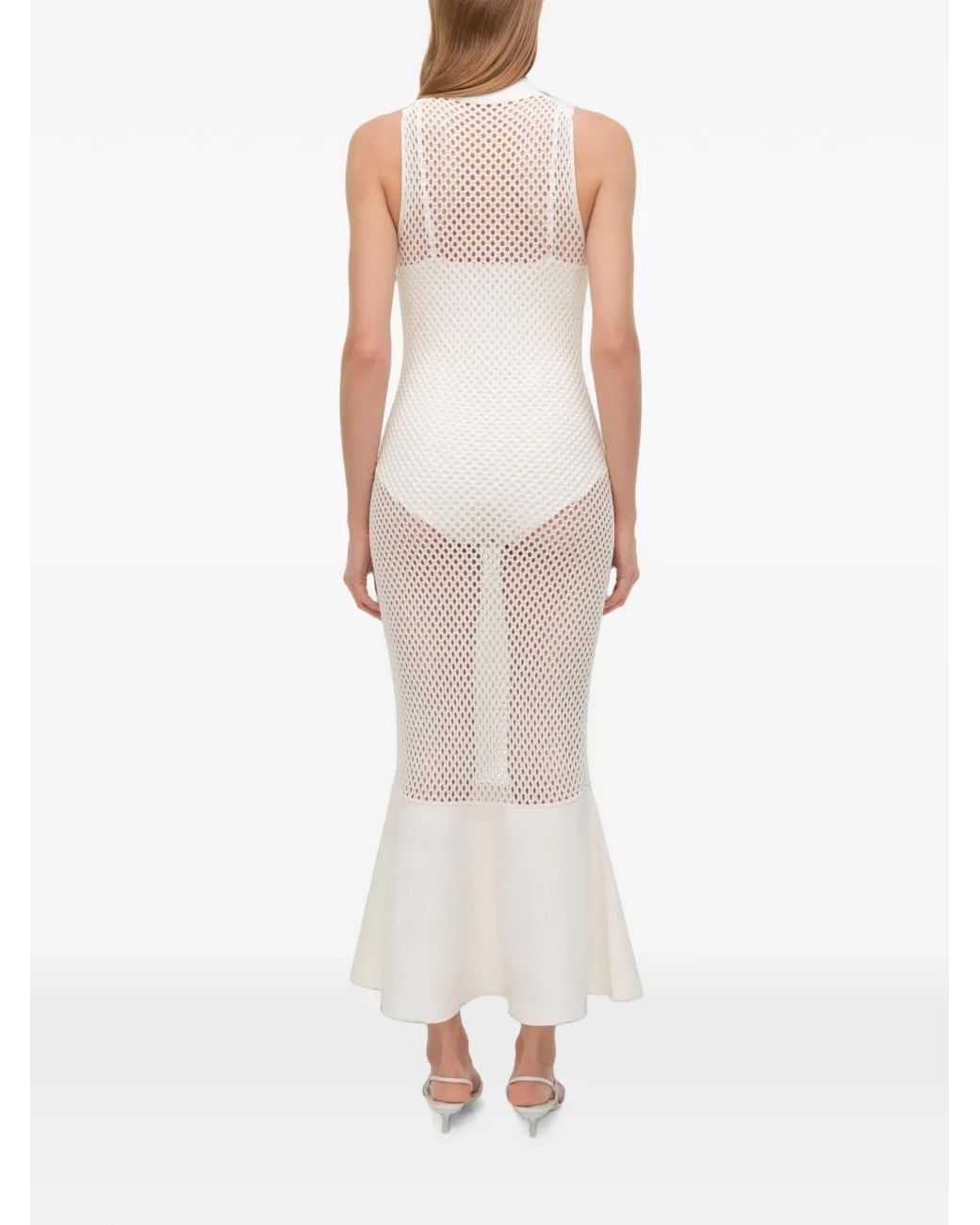Jonathan Simkhai White Daxton Mesh-Knit Dress