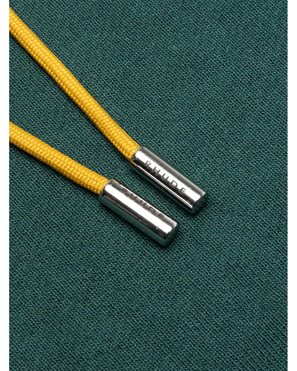 Rhude Green Terry Embroidered Drawstring Track Pants for men
