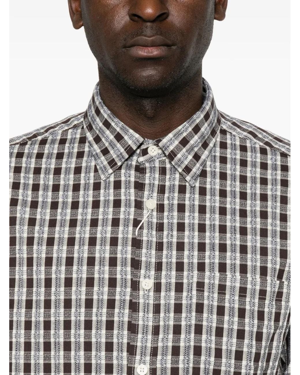 NN07 White Deon Check Shirt for men
