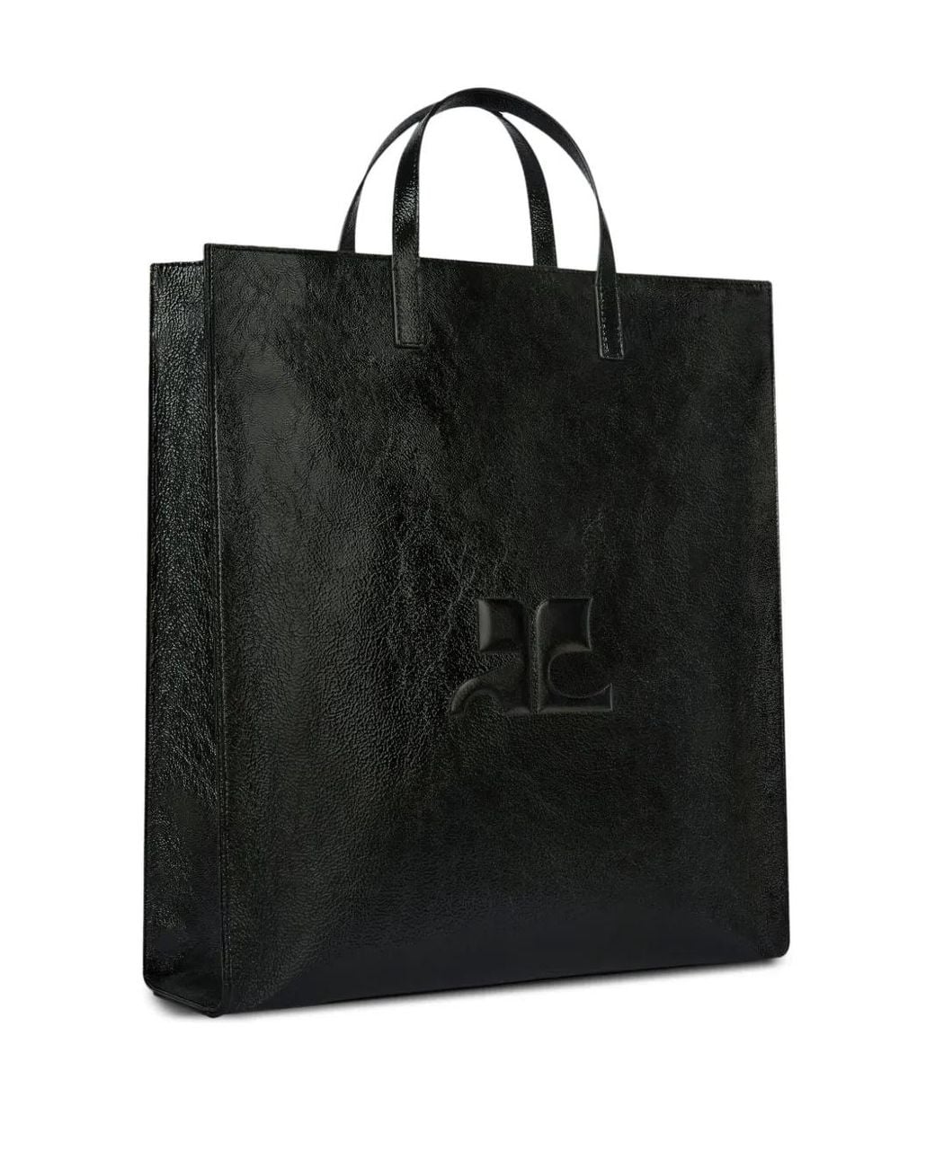 Courreges Black Naplack Tote Bag