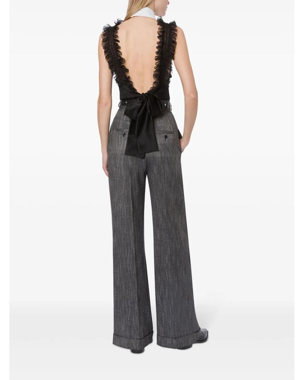 Alberta Ferretti Gray Pant