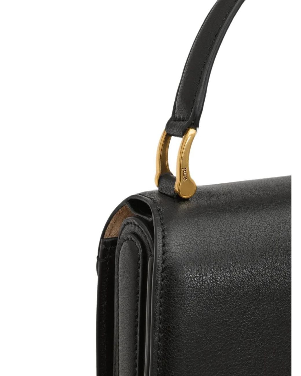 AMI Black Cowhide Leather Paris Paris Top Handle Bag