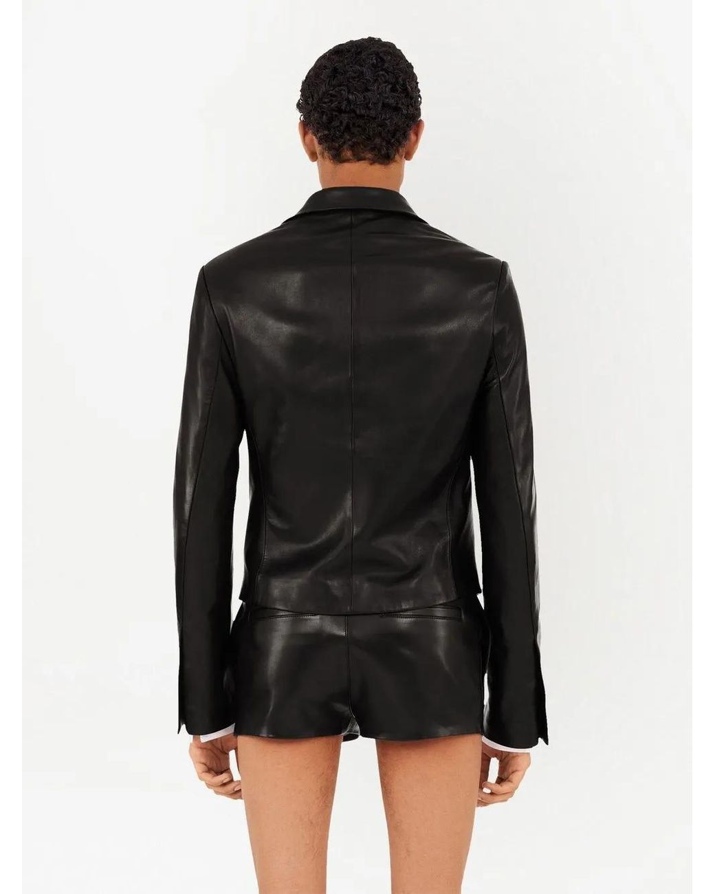 Black Single Breasted Lederjacke Ferragamo de hombre