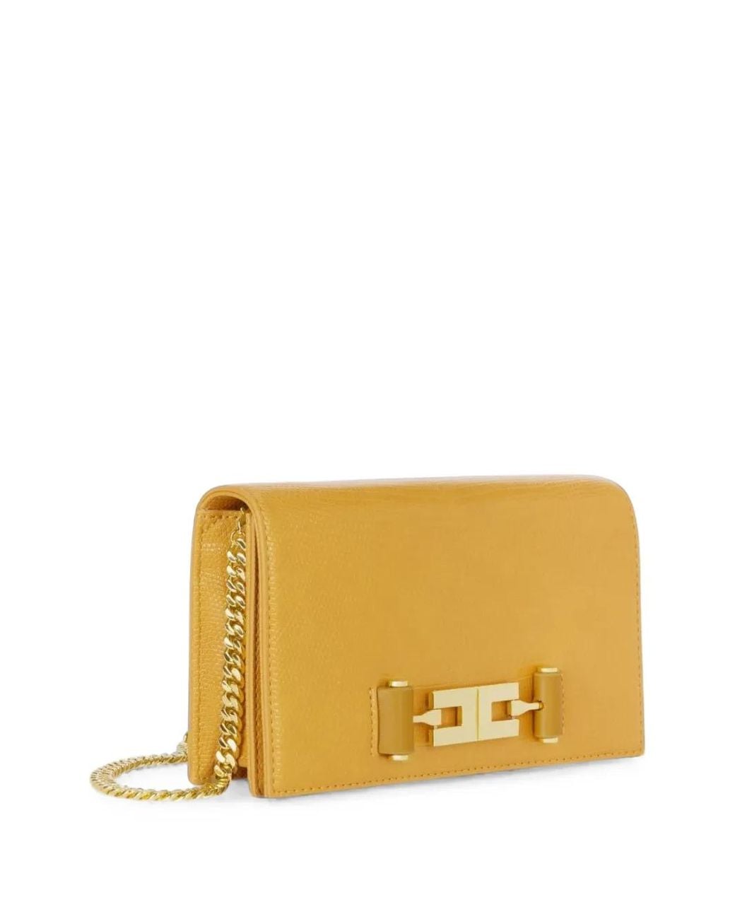 Elisabetta Franchi Orange Shoulder Bag With Groumette Chain
