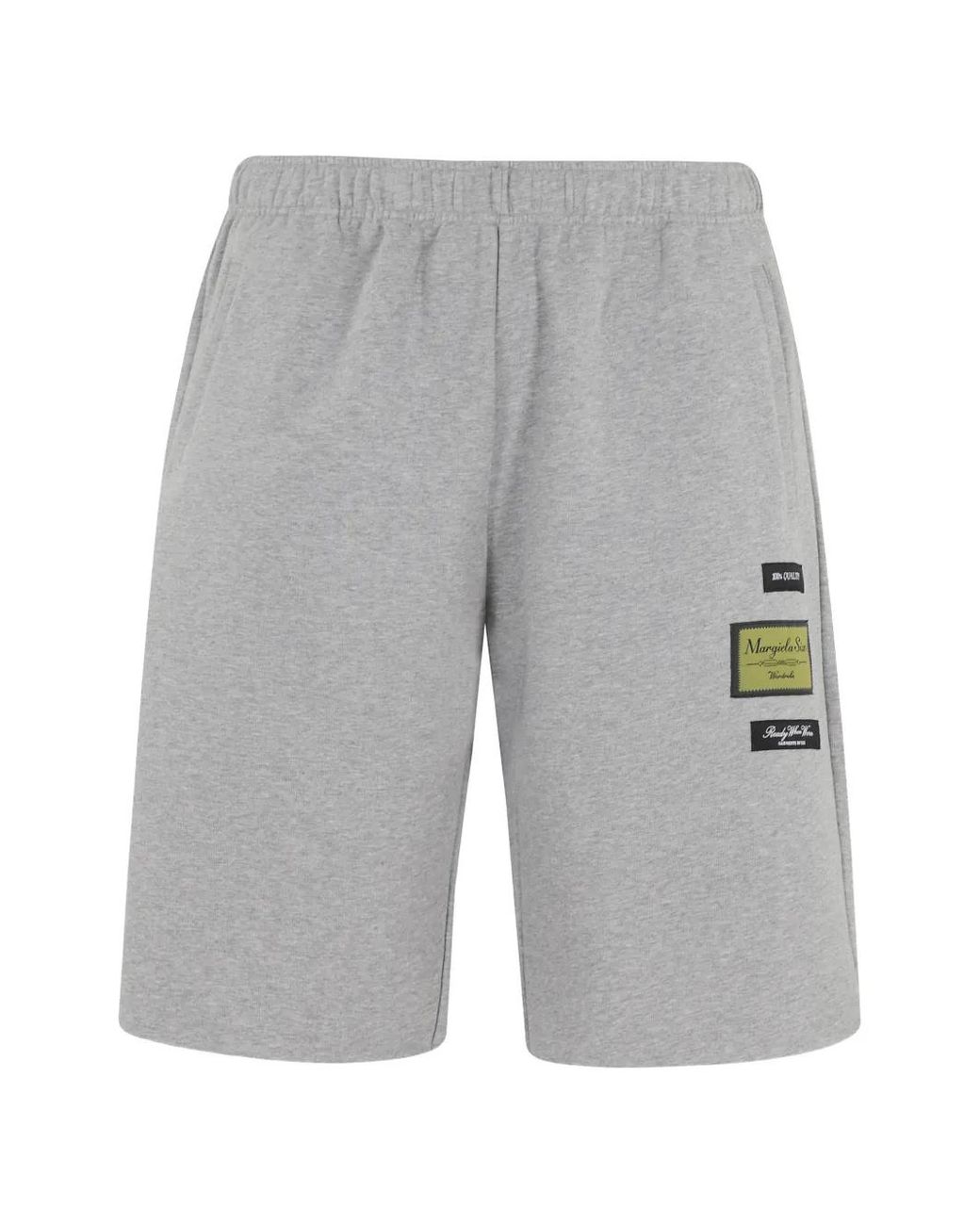 MM6 by Maison Margiela Gray Patch Drawstring Shorts for men