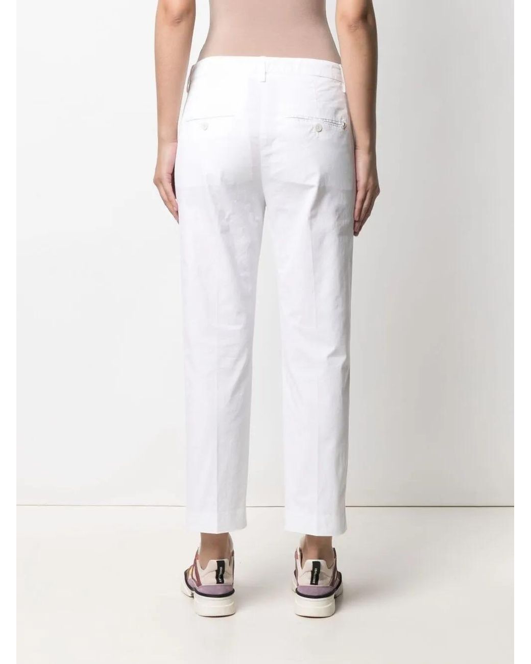 Dondup White Button-Down Straight-Leg Trousers