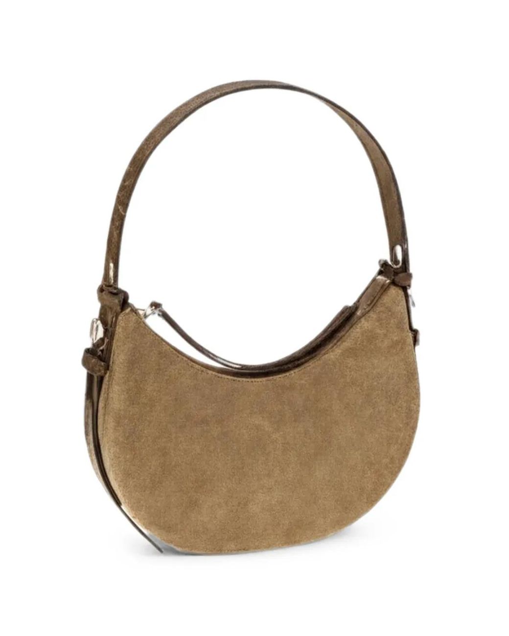Tory Burch Gray Romy Suede Half Moon Bag