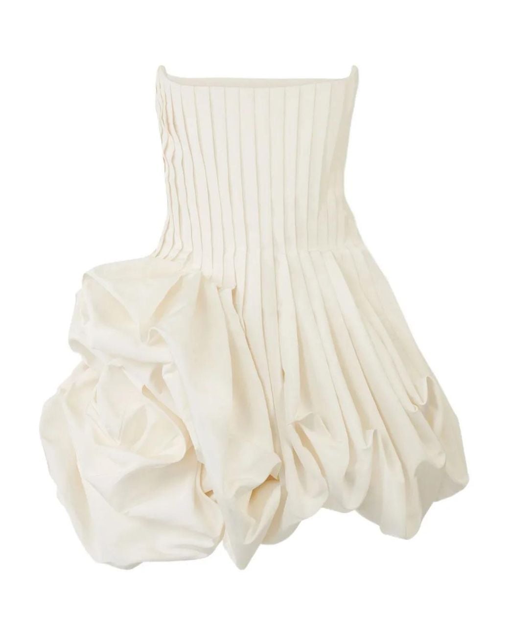Carolina Herrera Natural Pleated Mini Dress