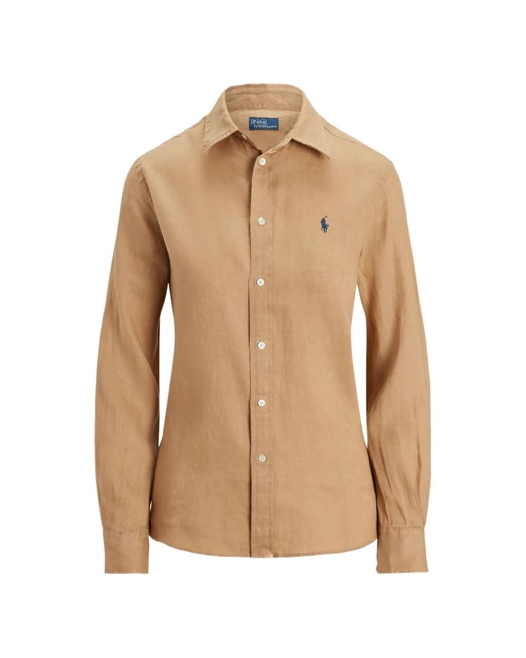 Polo Ralph Lauren Natural Logo-Embroidered Button-Down Shirt