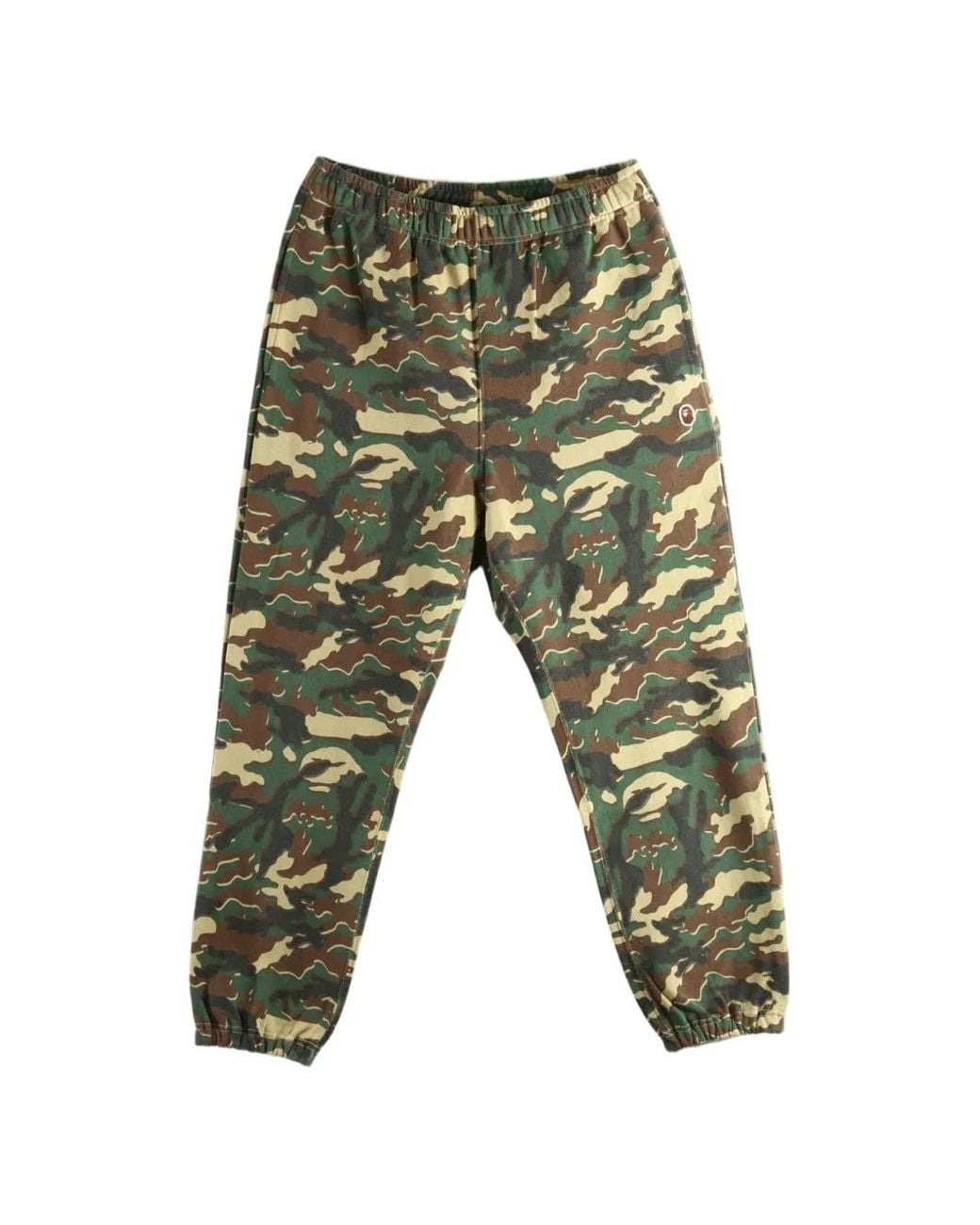 A Bathing Ape Green Camouflage-Print Track Pants for men