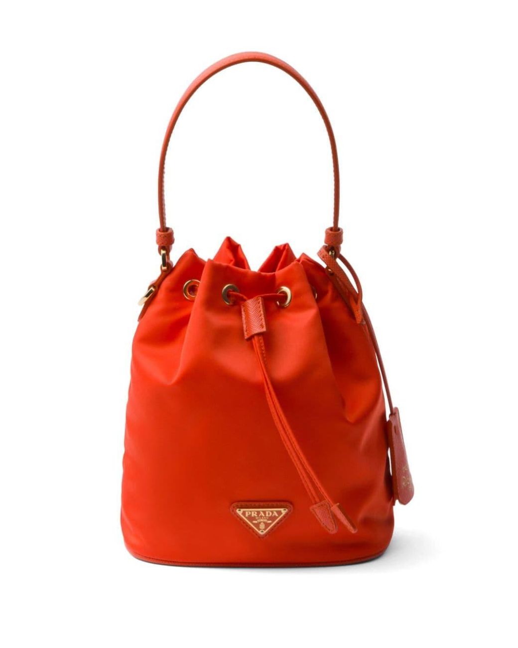 Prada red bucket bag hotsell