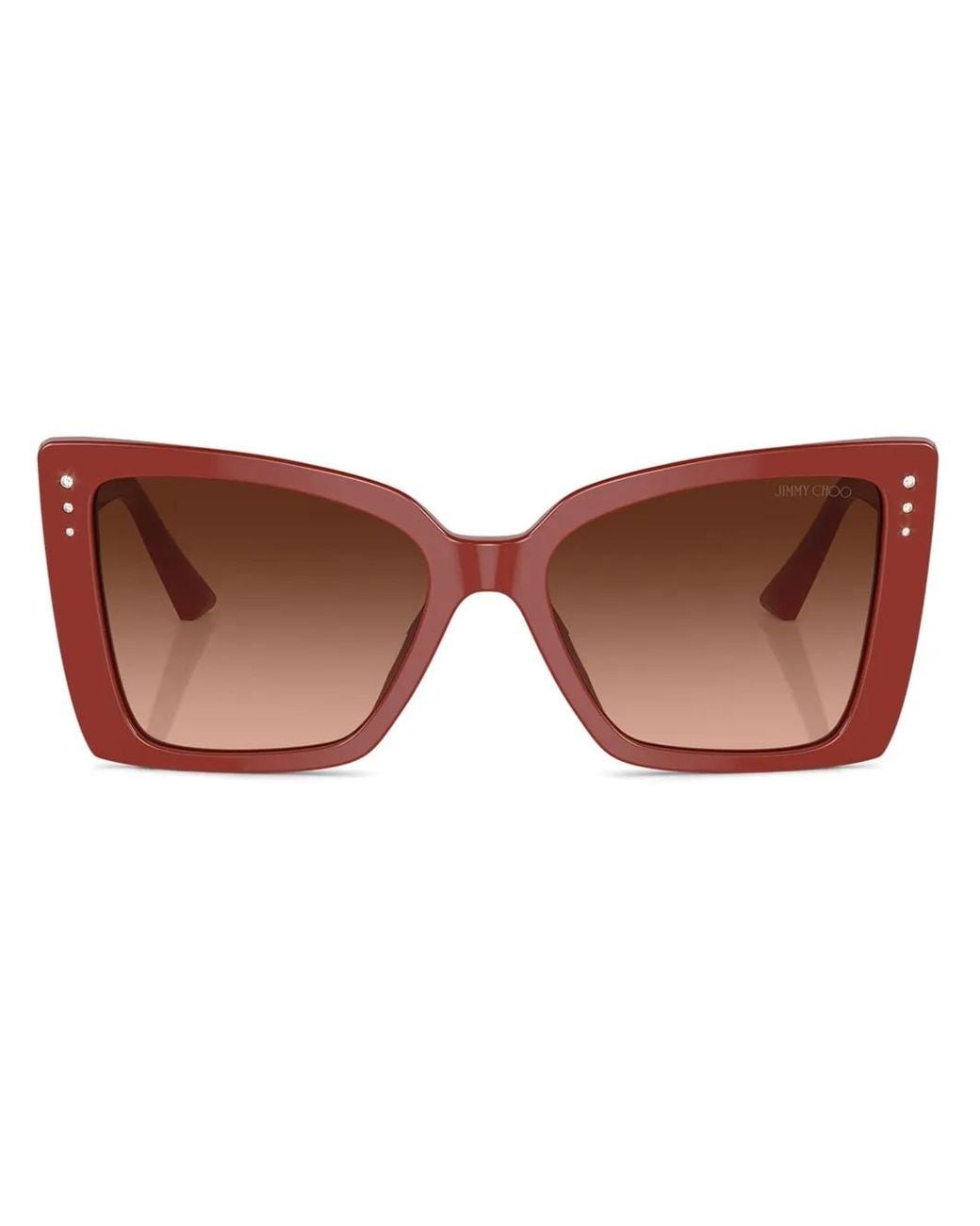 Jimmy Choo Brown Rectangle-Frame Sunglasses