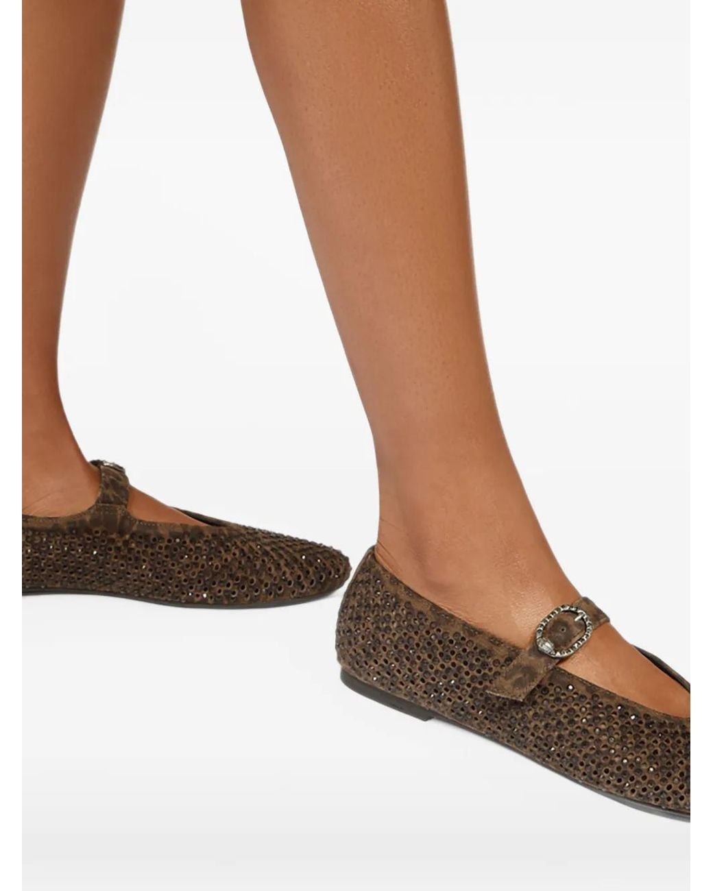 Kurt Geiger White Mayfair Ballet Flats