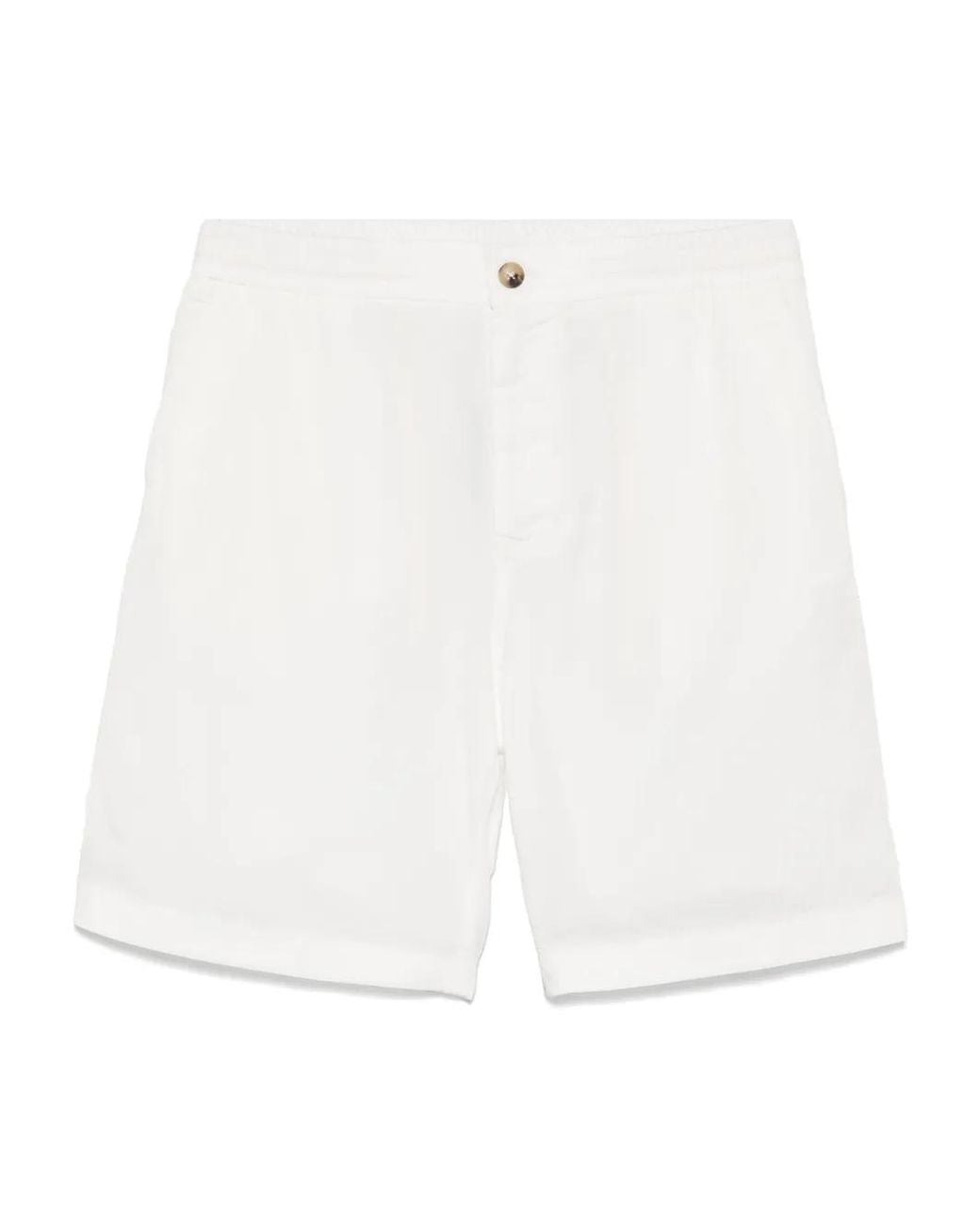Altea White Elasticated-Waistband Shorts for men