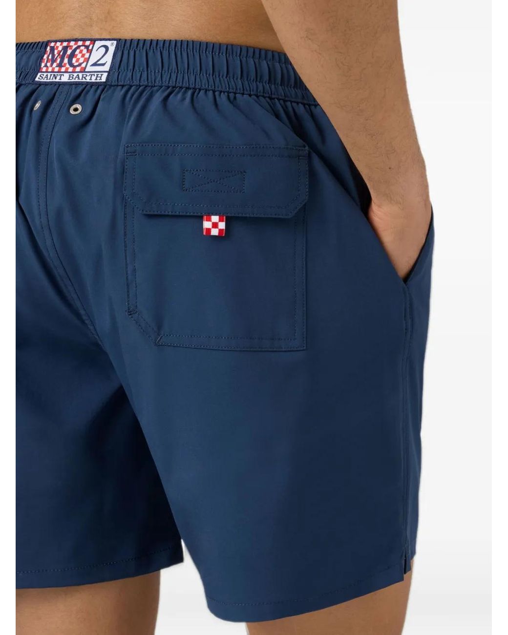 Mc2 Saint Barth Blue Comfort Swim Shorts With Sapore Di Mare Embroidery for men