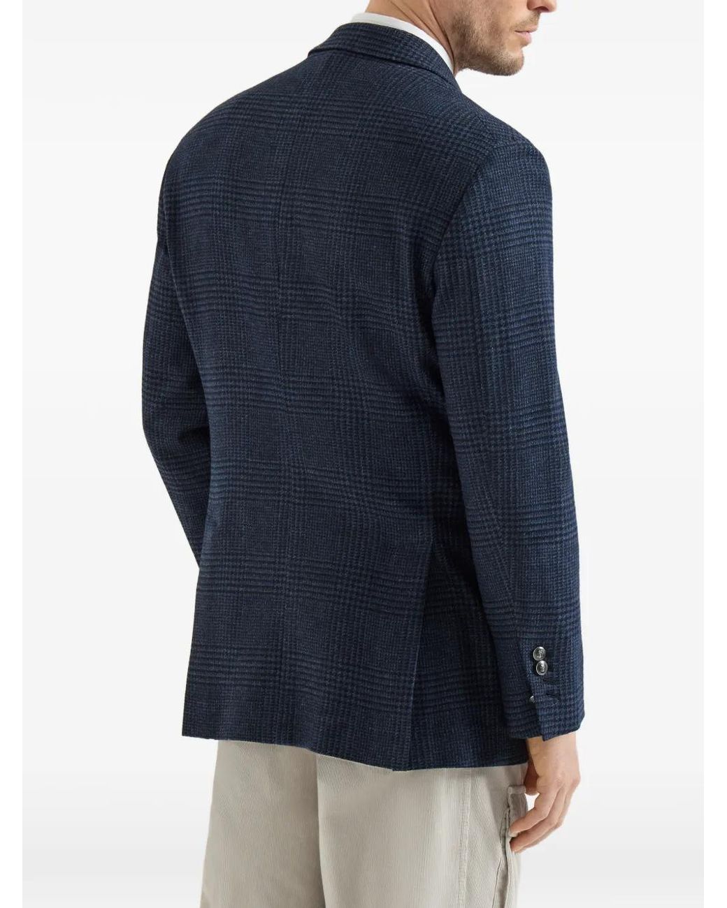 Brunello Cucinelli Blue Blazer À Boutonnière Croisée for men