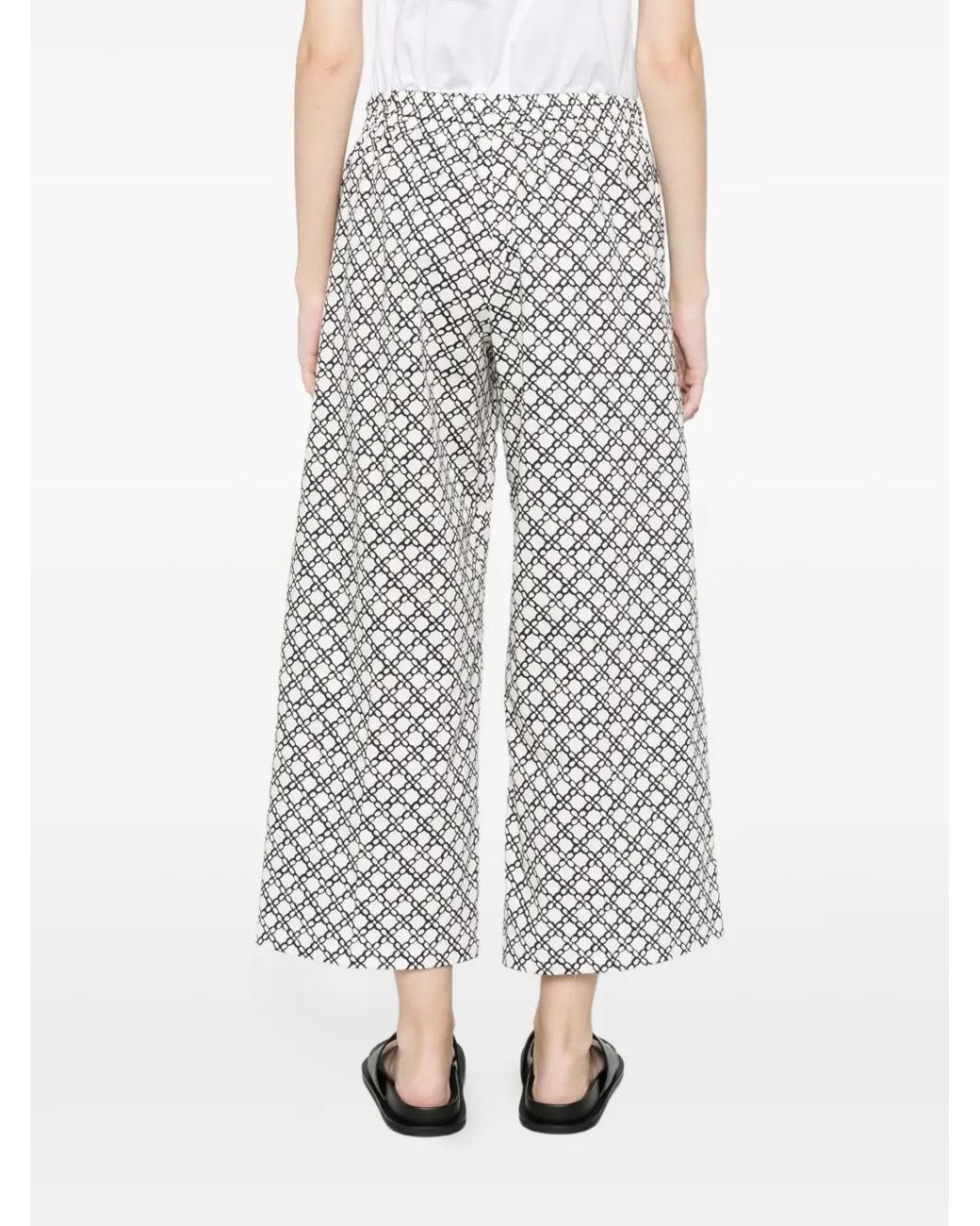 Marella White Patterned Trousers