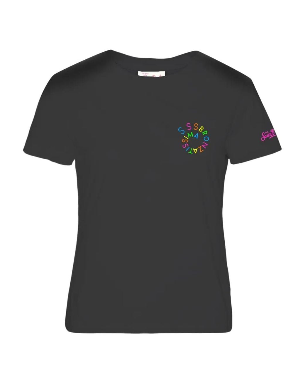 Mc2 Saint Barth Black Graphic-Print T-Shirt