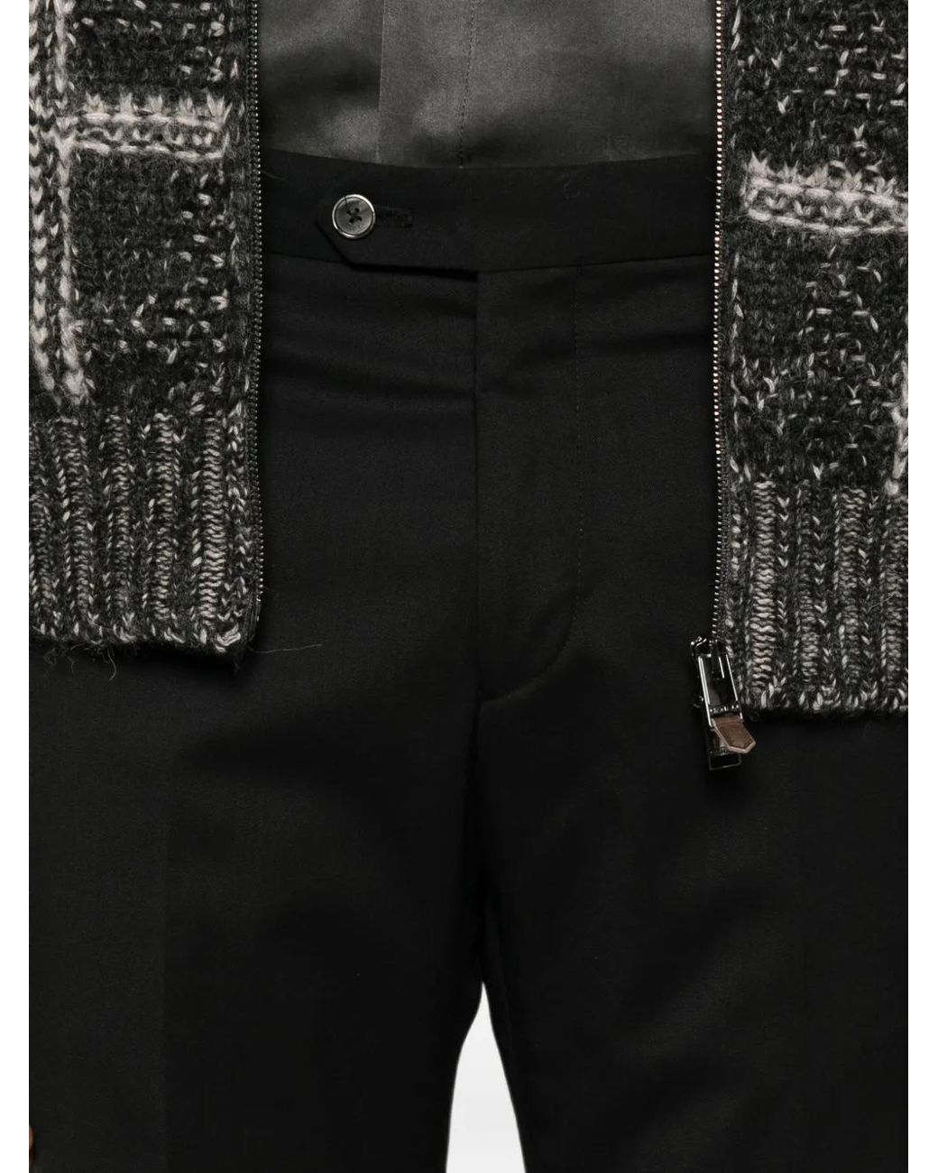 Briglia 1949 Black Straight-Leg Tailored Trousers for men