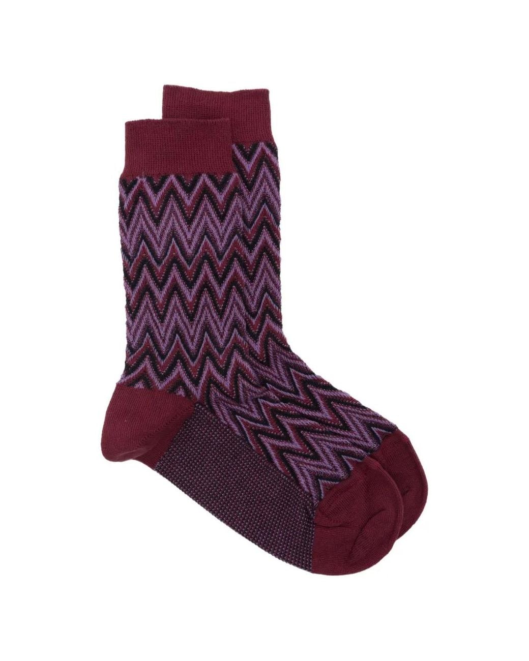 Missoni Purple Zigzag-Knit Socks