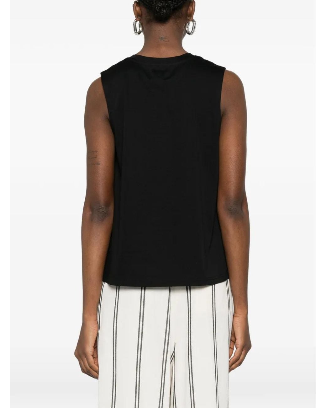 Psophia Black Scoop-Neck Sleeveless Top