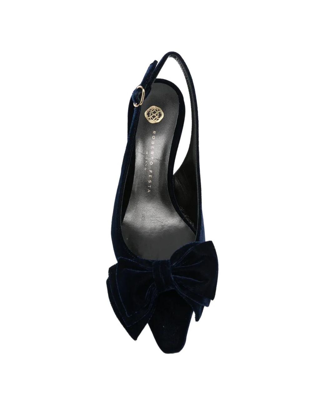 Roberto Festa Black Bow-Detail Slingback Pumps
