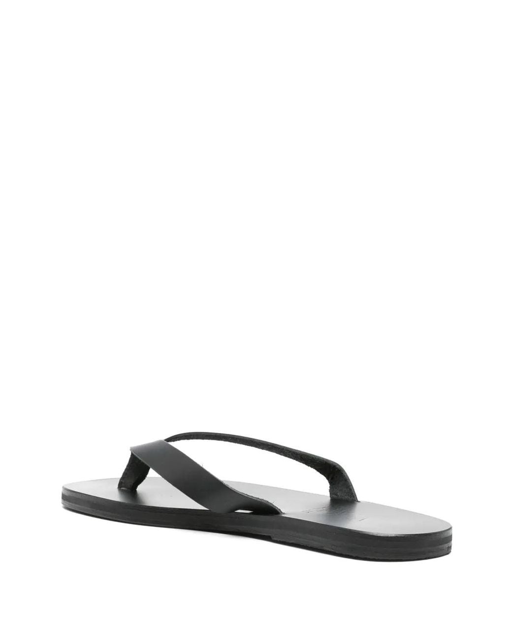 Ancient Greek Sandals White Solon Flat Leather Sandals for men