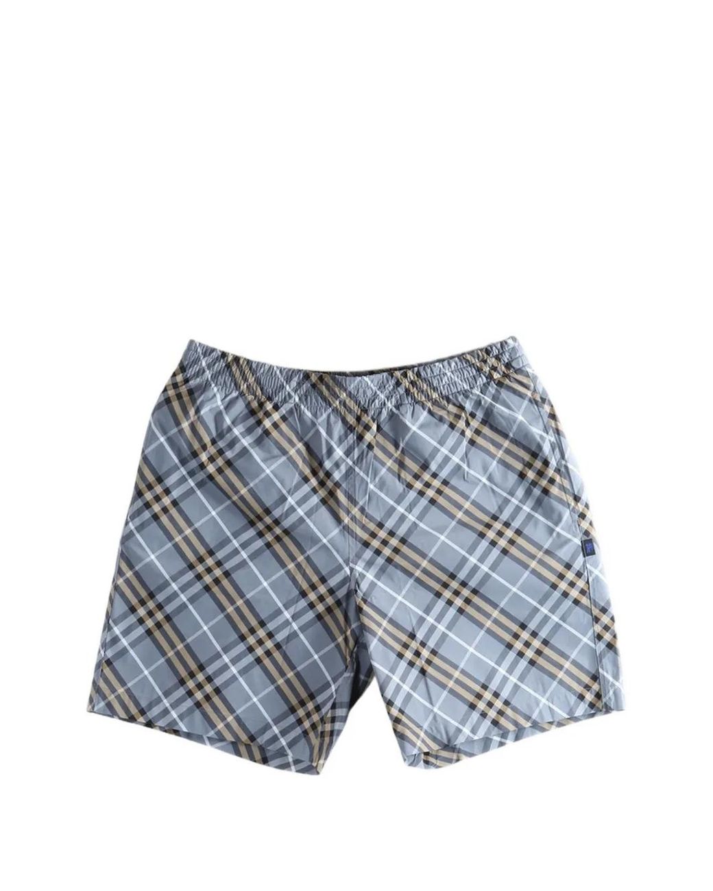 Burberry Blue Check Swim Shorts for men