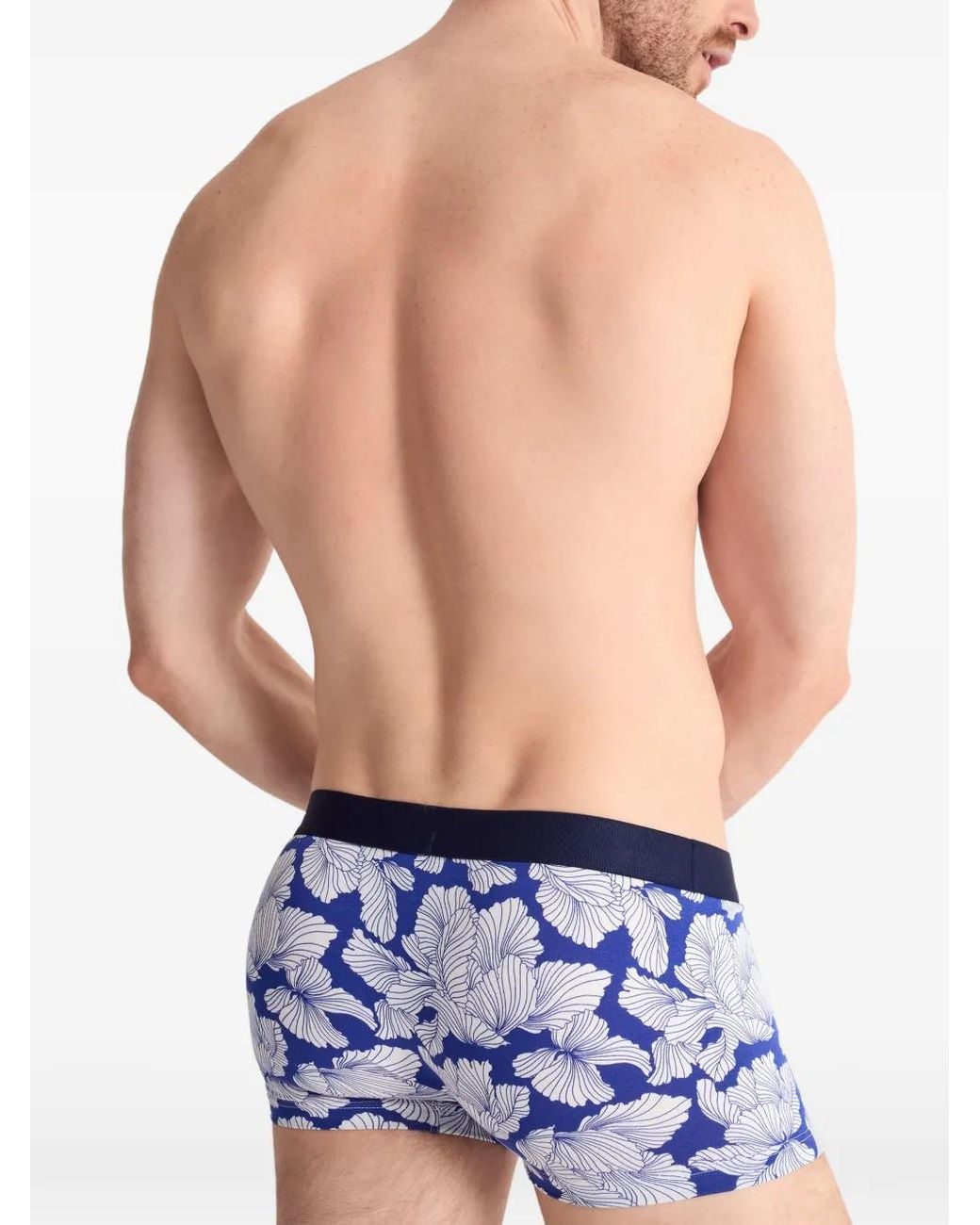 Aubade Blue Floral-Print Boxer Trunks for men