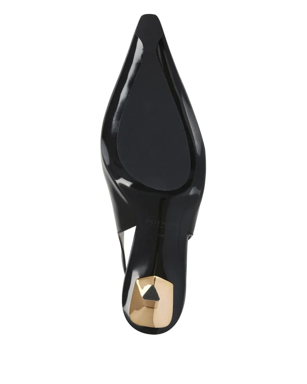 POTAMY Black 50Mm Leather Heeled Pumps