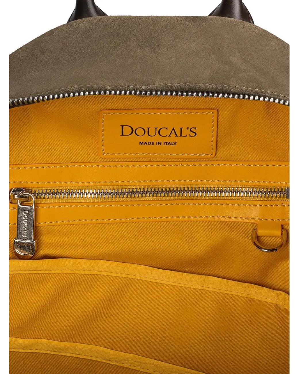 Doucal's Brown Suede Backpack for men