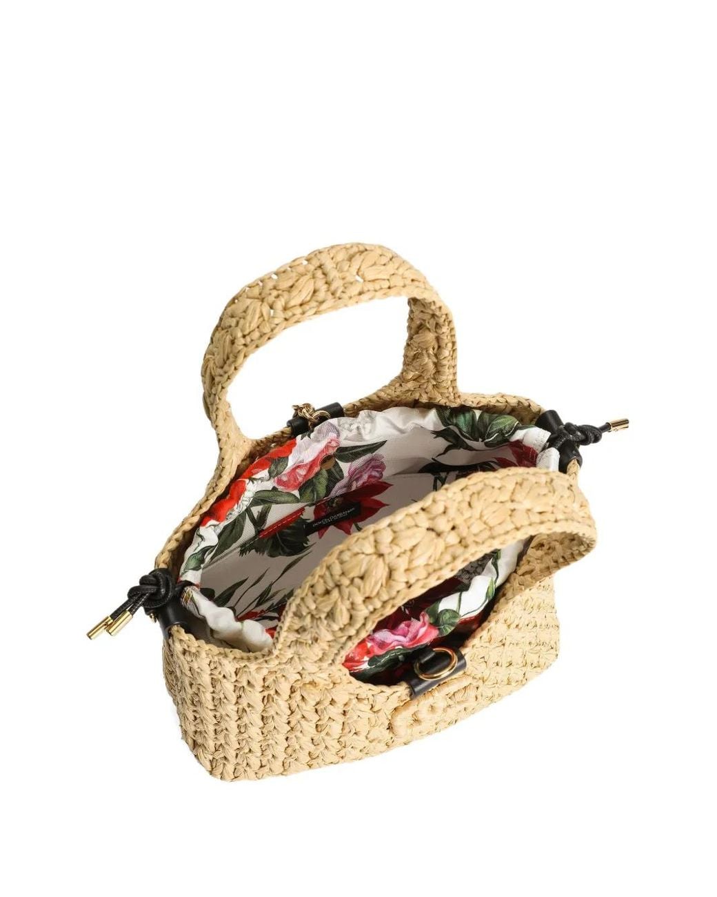 Dolce & Gabbana Natural Woven-Raffia Tote Bag