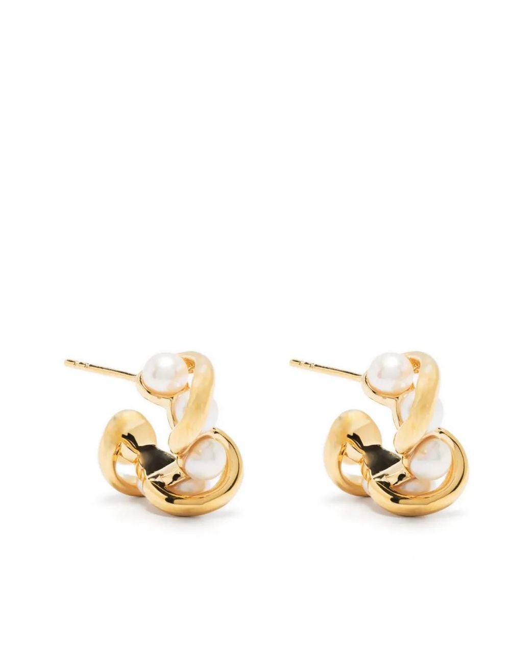 Missoma Metallic Molten Pearl Twisted Hoop Earrings
