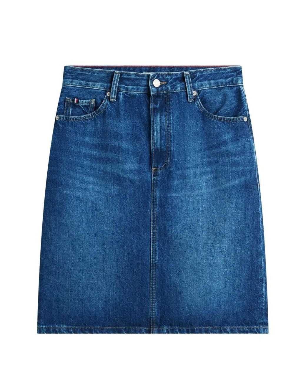 Tommy Hilfiger Blue Five-Pocket-Style Mini Skirt