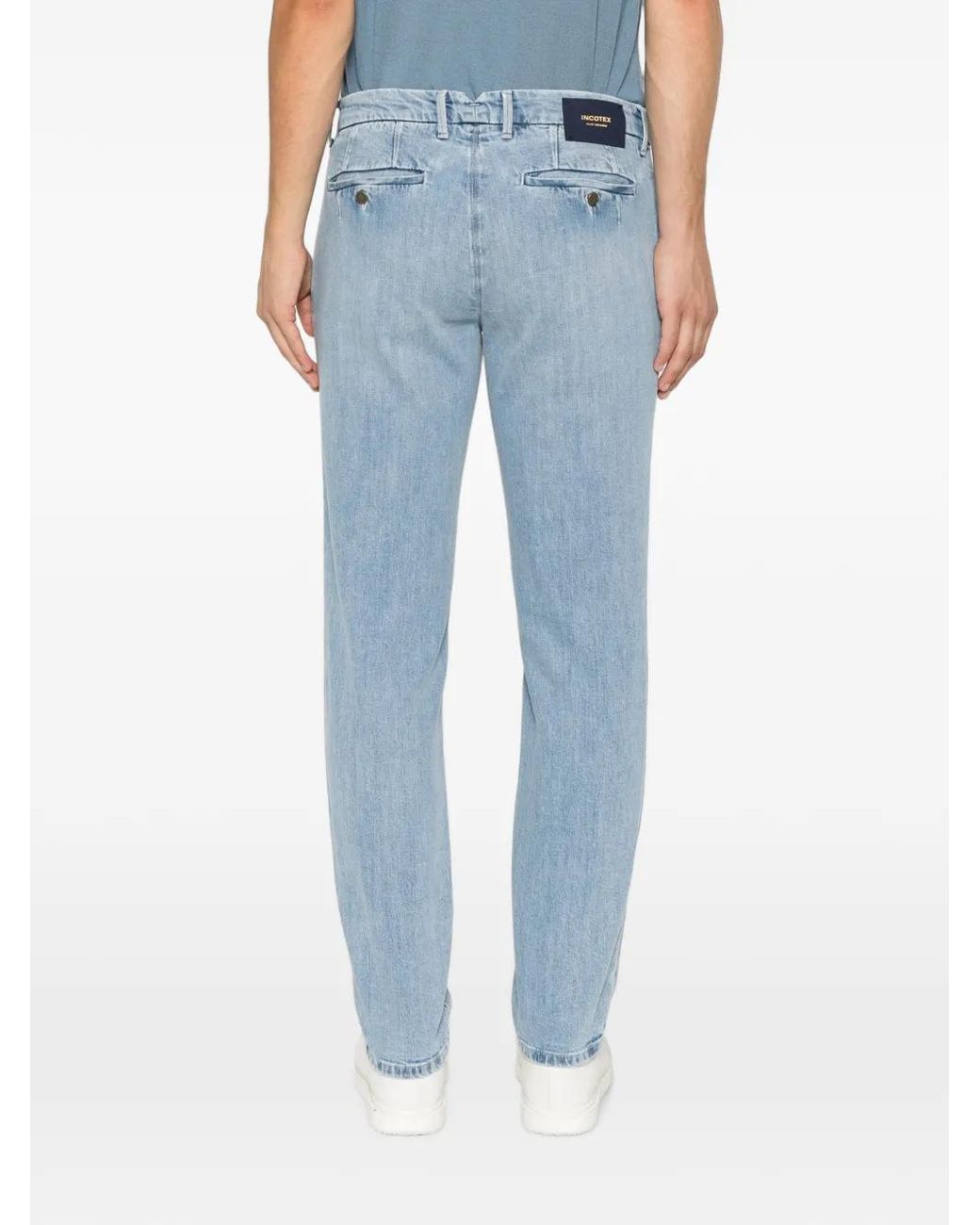 Incotex Blue Faded-Effect Jeans for men
