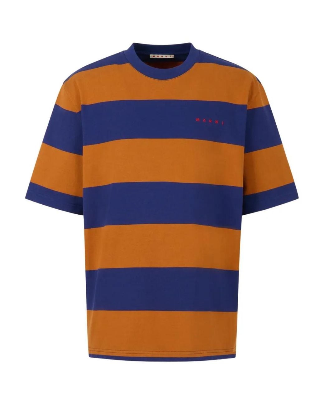 Marni Blue Striped T-Shirt for men