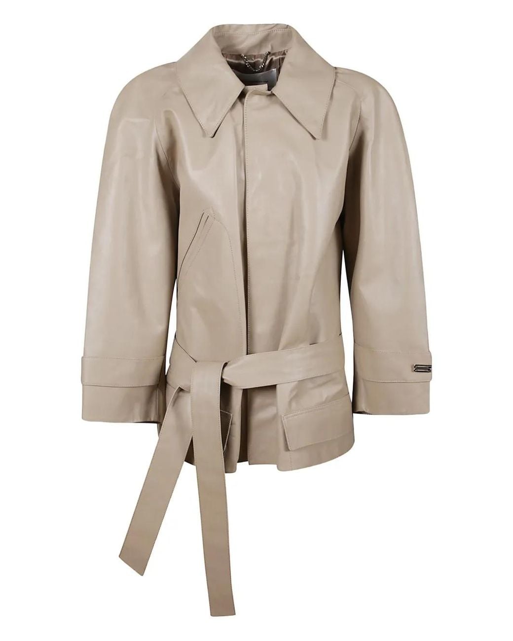 Victoria Beckham Natural Belted Jacket