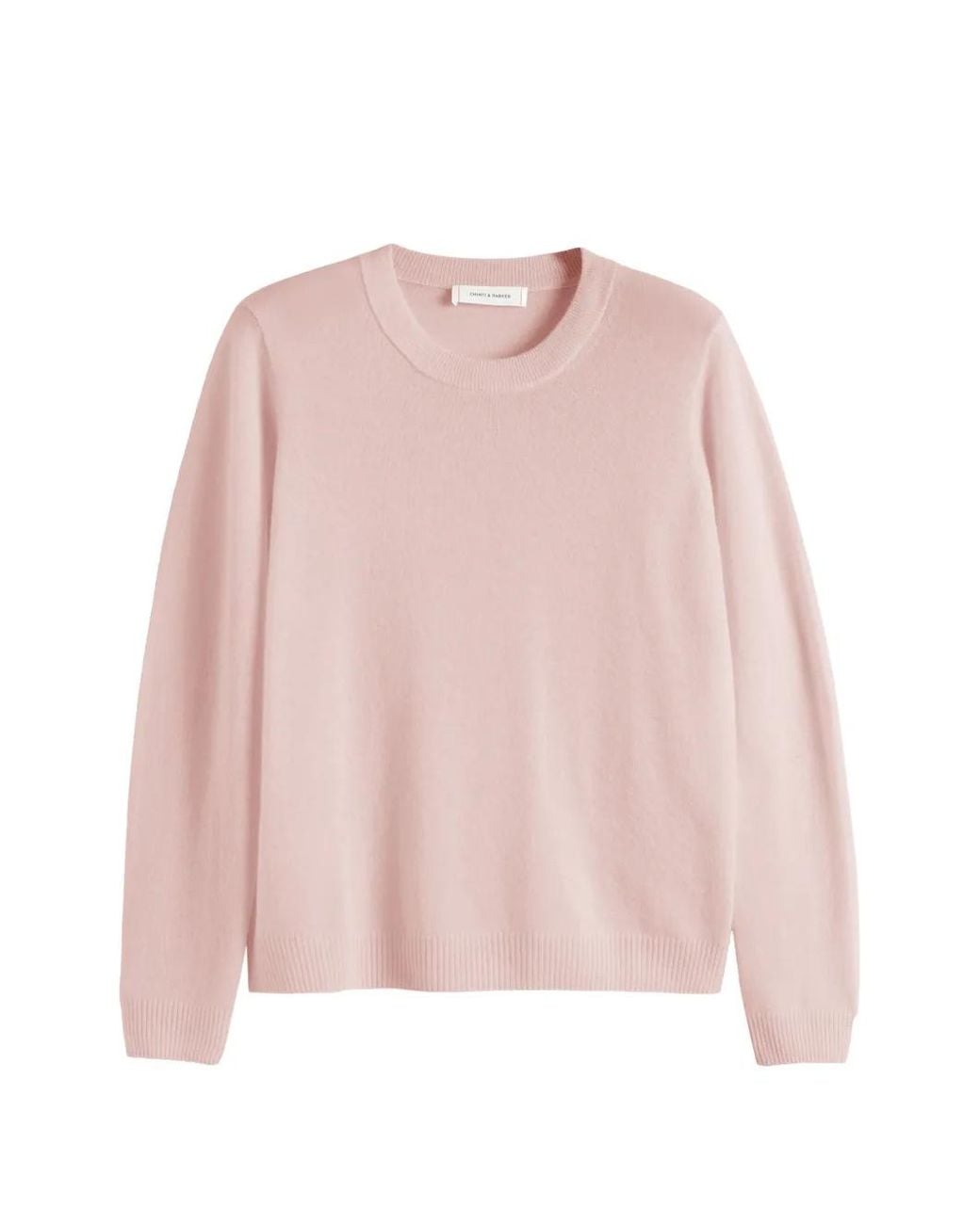 Chinti & Parker Pink Round-Neck Cashmere Sweater